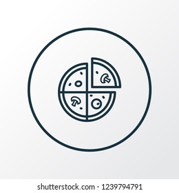 Pizza icon line symbol. Premium quality isolated pepperoni element in trendy style.