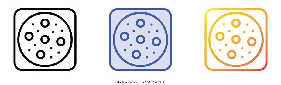 pizza icon. Linear, Blue Fill and Gradient Style Design Isolated On White Background