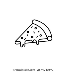 Pizza icon linear logo isolated