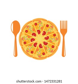 pizza icon logo illustration vector design