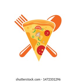 pizza icon logo illustration vector design