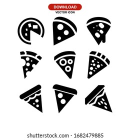 pizza icon or logo isolated sign symbol vector illustration - Collection of high quality black style vector icons
