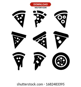 pizza icon or logo isolated sign symbol vector illustration - Collection of high quality black style vector icons
