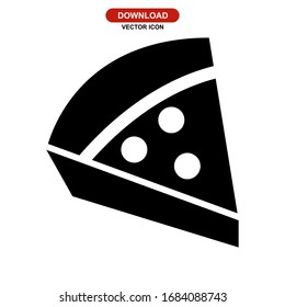 Icono de pizza o logotipo símbolo de signo aislado Ilustración vectorial - Icono vectorial de estilo negro de alta calidad
