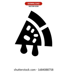 pizza icon or logo isolated sign symbol vector illustration - high quality black style vector icon
