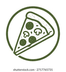 Vector de sello de logotipo de icono de pizza sobre fondo blanco
Icono de sello de Vector