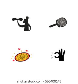 Pizza Icon Logo Vector Set Element