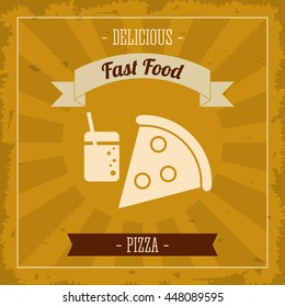 Pizza icon. Menu and food design. Vector graphic