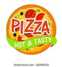 Pizza Icon Menu Template Vector Illustration EPS10