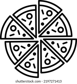 pizza icon modern style vector