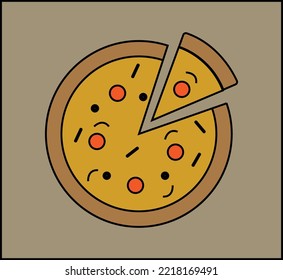 Pizza icon modern vector style illustration.