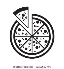 Pizzasymbol des modernen Vektorstils. Pizza Vector Icon Style Illustration.