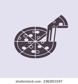 Pizza icon modern vector vegetarian food. Italian Pizza icon cartoon style icon.