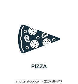 Pizza icon. Monochrome simple icon for templates, web design and infographics