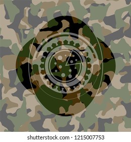 pizza icon on camouflage texture