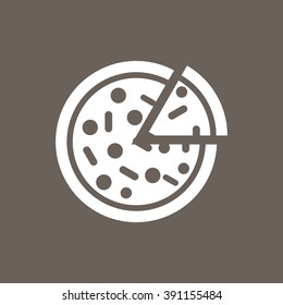Pizza Icon on Dark Gray Color. Eps-10.