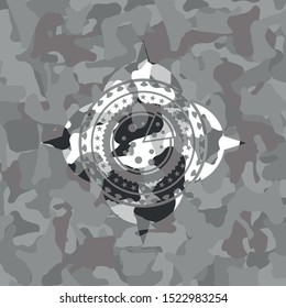 pizza icon on grey camo texture