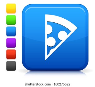 Pizza Icon on Square Internet Button Collection