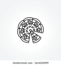 pizza icon on white background