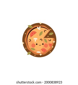 Pizza Icon On White Background