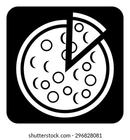 Pizza icon on white background - vector illustration.
