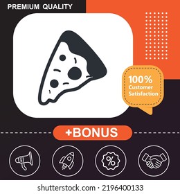 Pizza icon. With orange and black background