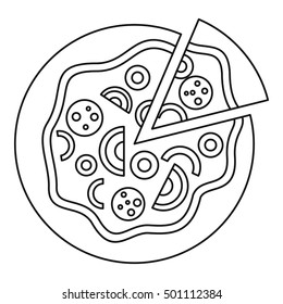 Pizza icon. Outline illustration of pizza vector icon for web