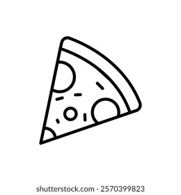 Pizza icon Outline thin set