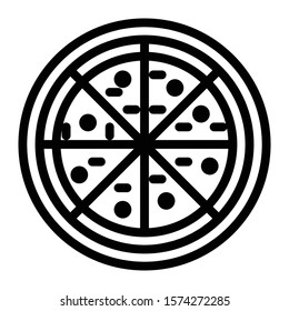 pizza icon outline vector design