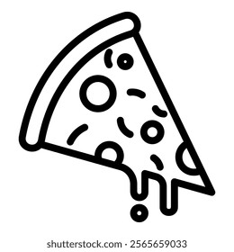 pizza icon party line style. Related with celebrations, birthday, holidays subjects and more.