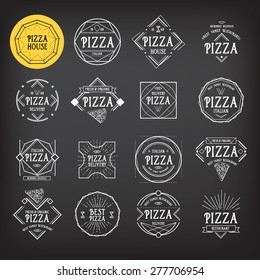 Pizza icon restaurant. Badge design. 