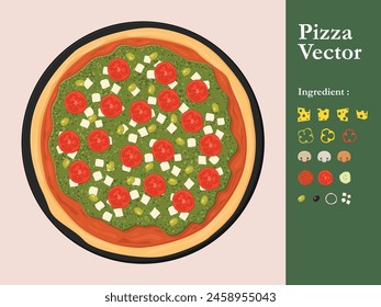 pizza icon restaurant vector menu element cafe pepperoni cartoon illustration abstract sauce food