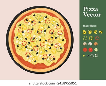 pizza icon restaurant vector menu element cafe pepperoni cartoon illustration abstract sauce food