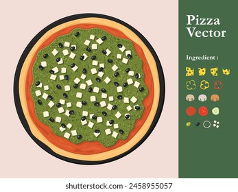 pizza icon restaurant vector menu element cafe pepperoni cartoon illustration abstract sauce food