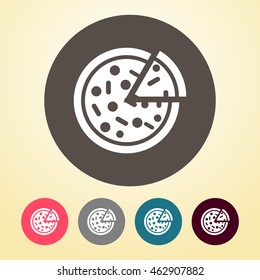 Pizza Icon in round shape. 