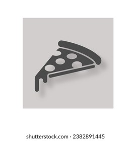 pizza icon with round and white background split style, Food silhouette. Vector illustration