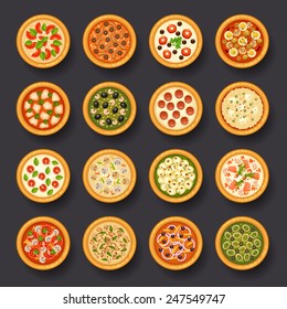 pizza icon set