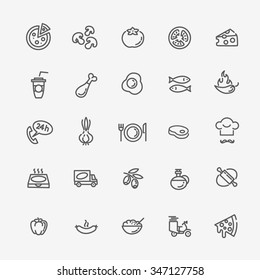 pizza icon set