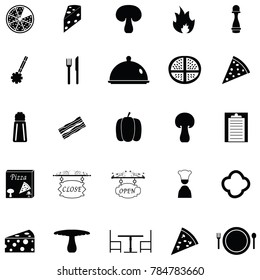 pizza icon set