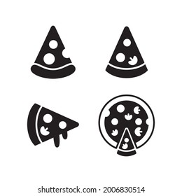 Icono Pizza Set Colección Diseño Ilustración Gráfica Vectorial En Estilo Plano De Moda. Adecuado para diseño de sitios web, logotipo, aplicación, plantilla y ui. EPS 10.