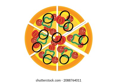 Pizza Icon Set Food Flat Style Free Vector And PNG