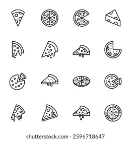 Pizza icon set vector illustration