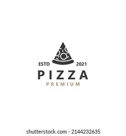 Pizza icon sign symbol hipster vintage logo design vector illustration