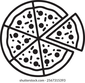 pizza icon sihlouete vector design