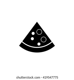 Pizza icon. Silhouette flat design vector illustration