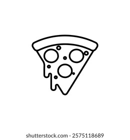 pizza icon Simple outline illustration