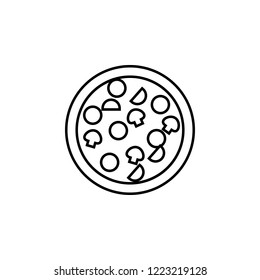 pizza icon. Simple outline vector of food set for UI and UX, website or mobile application on white background