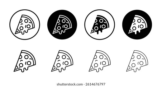 Pizza icon Simple outline vector logo