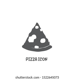 Pizza icon simple silhouette flat style vector illustration on white background.