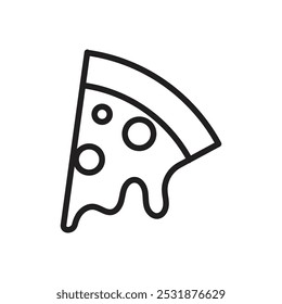 Pizza icon Simple thin outline